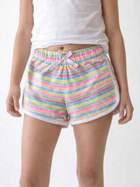 Star Ride Girls Dolphin Shorts · Striped Retro Athletic · Size Medium 7/8